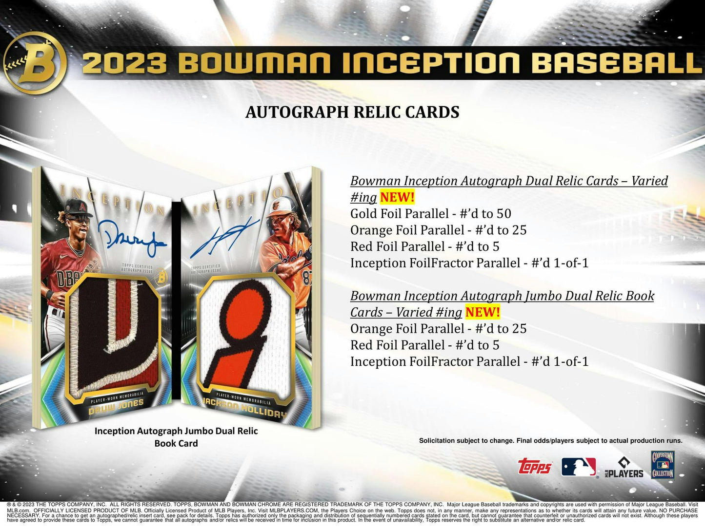 2023 Bowman Inception Baseball Hobby Box - Miraj Trading