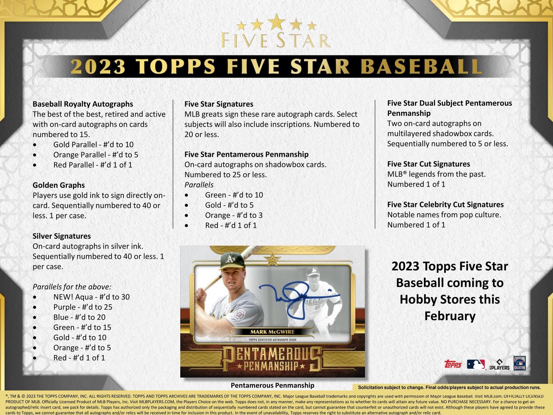 2023 Topps Five Star Baseball Hobby Box - Miraj Trading